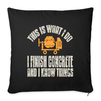 Conception de construction en béton pour les travailleurs de la construction et les chantiers de construction - Housse de coussin décorative 45 x 45 cm - noir - Devant