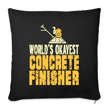 Conception de construction en béton pour les travailleurs de la construction et les chantiers de construction - Housse de coussin décorative 45 x 45 cm - noir - Devant