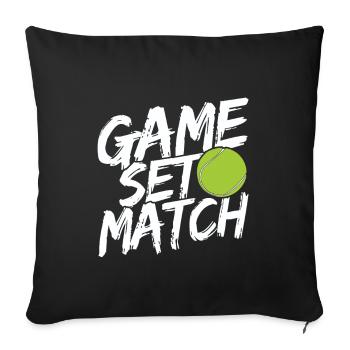 Tennisplatz Spruch Für Tennis - Sofakissenbezug 45 x 45 cm - Schwarz - Vorne