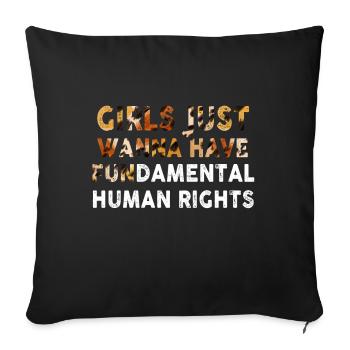 Les filles veulent juste avoir des droits humains fondamentaux - Housse de coussin décorative 45 x 45 cm - noir - Devant