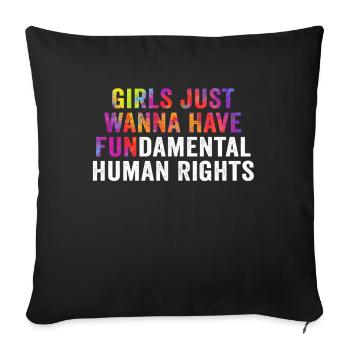 Les filles veulent juste avoir des droits humains fondamentaux - Housse de coussin décorative 45 x 45 cm - noir - Devant