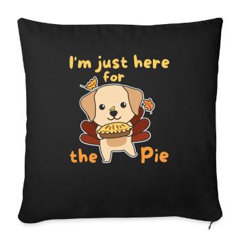 thanksgiving day outfits turkey Labrador with pie - Sofa pillowcase 17,3'' x 17,3'' (45 x 45 cm) - black - Front