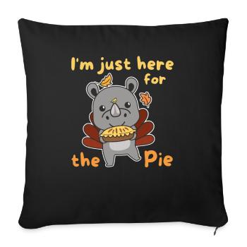 thanksgiving day outfits turkey rhino with pie - Sofa pillowcase 17,3'' x 17,3'' (45 x 45 cm) - black - Front