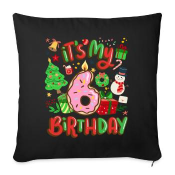 Es Ist Mein 6 Geburtstag Schneemann Weihnachten - Sofakissenbezug 45 x 45 cm - Schwarz - Vorne