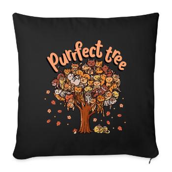 Purrfect Tree Kitten Famille de chats Fall - Housse de coussin décorative 45 x 45 cm - noir - Devant