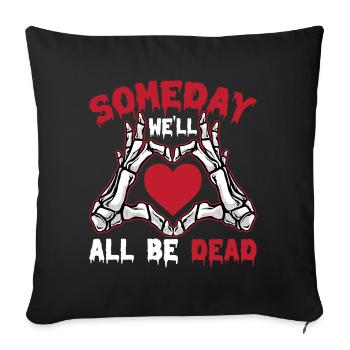 J’attends juste que ce soit tranquille Halloween - Housse de coussin décorative 45 x 45 cm - noir - Devant