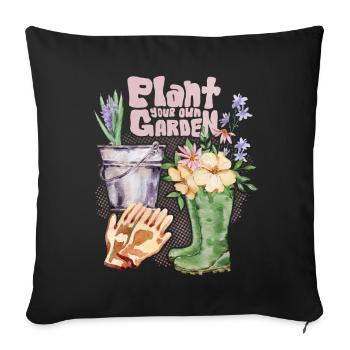Jardinier, jardinier, jardinage Dicton - Housse de coussin décorative 45 x 45 cm - noir - Devant