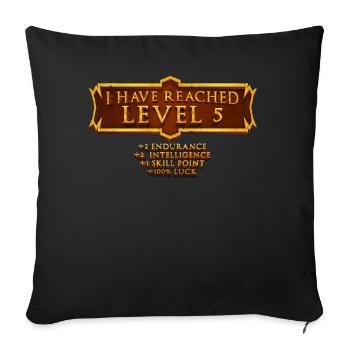 I have reached level 5 rpg online gaming - Sofa pillowcase 17,3'' x 17,3'' (45 x 45 cm) - black - Front