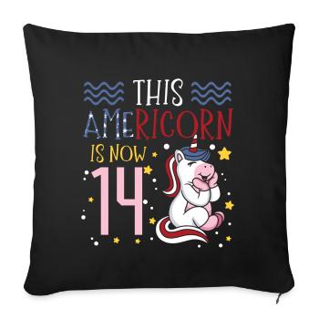 Cette Americorn est maintenant 14 Unicorn Pony 4. - Housse de coussin décorative 45 x 45 cm - noir - Devant
