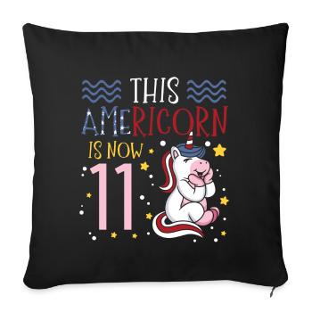 Cette Americorn est maintenant 11 Unicorn Pony 4. - Housse de coussin décorative 45 x 45 cm - noir - Devant