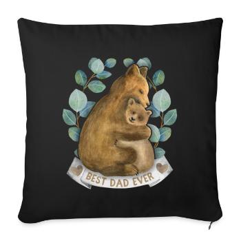 Dad-Daddy Papa-Daddy Saying with Papa-Bear Best-Dad - Sofa pillowcase 17,3'' x 17,3'' (45 x 45 cm) - black - Front