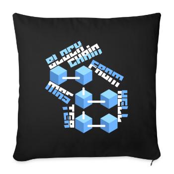 Blockchain Master Block Chain drôle de dicton - Housse de coussin décorative 45 x 45 cm - noir - Devant