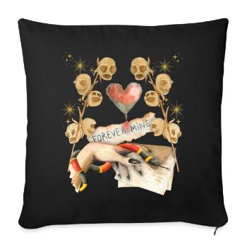 Gothic Skull Gothic-Valentine, Valentine's Day - Sofa pillowcase 17,3'' x 17,3'' (45 x 45 cm) - black - Front
