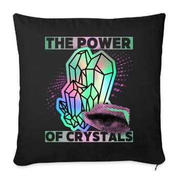 Cristaux, cristaux magiques Dire Crystal-Power - Housse de coussin décorative 45 x 45 cm - noir - Devant