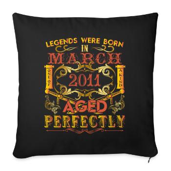 March 2011 - birthday 2011 legends were born. - Housse de coussin décorative 45 x 45 cm - noir - Devant