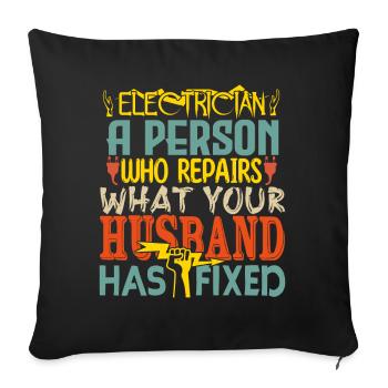 Electrician - Housse de coussin décorative 45 x 45 cm - noir - Devant