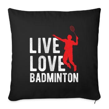Badminton - Sofakissenbezug 45 x 45 cm - Schwarz - Vorne