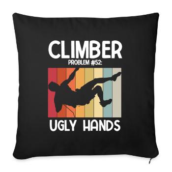 Klettern Bouldern - Sofakissenbezug 45 x 45 cm - Schwarz - Vorne