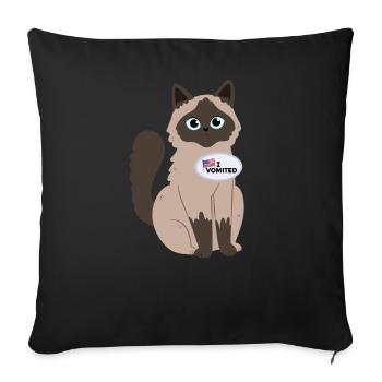 Ich Habe Gekotzt Lustige Katze Amerikanische Wahl - Sofakissenbezug 45 x 45 cm - Schwarz - Vorne