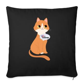 Ich Habe Gekotzt Lustige Katze Amerikanische Wahl - Sofakissenbezug 45 x 45 cm - Schwarz - Vorne