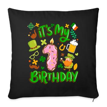 C’est mon donut de vacances 1 anniversaire st. - Housse de coussin décorative 45 x 45 cm - noir - Devant