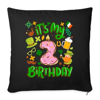 C’est mon beignet de vacances de 2 anniversaires. - Housse de coussin décorative 45 x 45 cm - noir - Devant