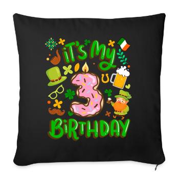 C’est mon beignet de vacances de 3 ans st. - Housse de coussin décorative 45 x 45 cm - noir - Devant