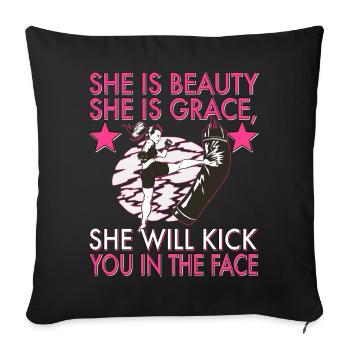 Karate Taekwondo Martial Arts Karate Mma Kick Box - Sofa pillowcase 17,3'' x 17,3'' (45 x 45 cm) - black - Front