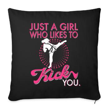 Karate Mma Kick Box Taekwondo Women Karate Kick - Sofa pillowcase 17,3'' x 17,3'' (45 x 45 cm) - black - Front