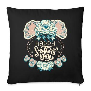Magie et mysticisme de la fête des mères, œil qui voit tout - Housse de coussin décorative 45 x 45 cm - noir - Devant