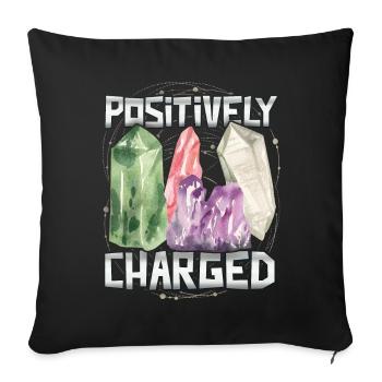 Crystal, positive-charged, healing esotericism - Sofa pillowcase 17,3'' x 17,3'' (45 x 45 cm) - black - Front
