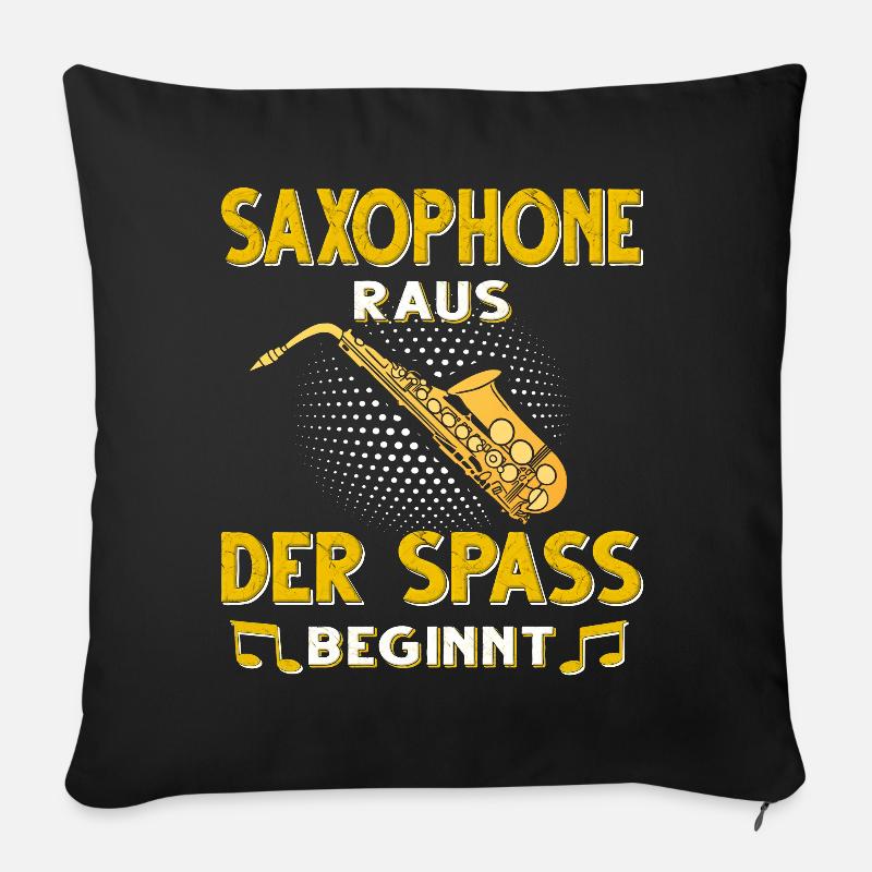 Saxophon. - Sofakissenbezug 45 x 45 cm - Schwarz