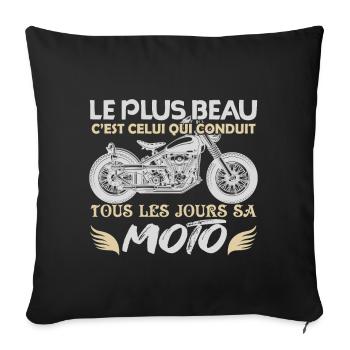 motard | meilleur motard fan de moto - Housse de coussin décorative 45 x 45 cm - noir - Devant