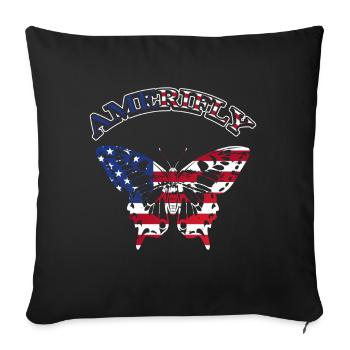 Amerifly July 4 Butterfly Wings - Sofa pillowcase 17,3'' x 17,3'' (45 x 45 cm) - black - Front
