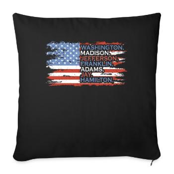 Washington, Madison 4 juillet Héros - Housse de coussin décorative 45 x 45 cm - noir - Devant