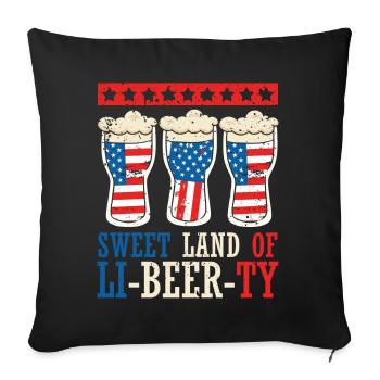 Süßes Land Der Li-bier-ty 4. Juli - Sofakissenbezug 45 x 45 cm - Schwarz - Vorne