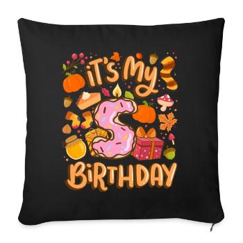 C’est mon 5 anniversaire automne feuille d’érable automne - Housse de coussin décorative 45 x 45 cm - noir - Devant