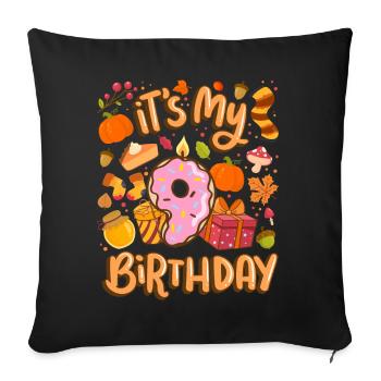 C’est mon 9 anniversaire automne feuille d’érable automne automne - Housse de coussin décorative 45 x 45 cm - noir - Devant