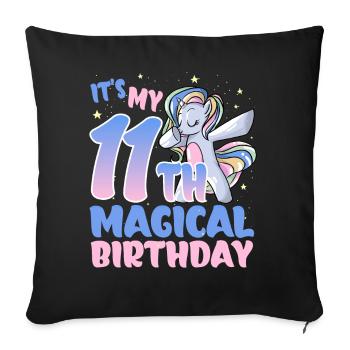 It's my 11th magical birthday - Sofa pillowcase 17,3'' x 17,3'' (45 x 45 cm) - black - Front