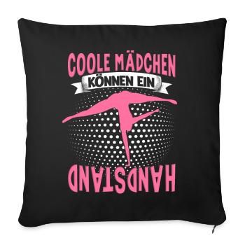 Handstände Handstand Turnerin Damen Mädchen - Sofakissenbezug 45 x 45 cm - Schwarz - Vorne
