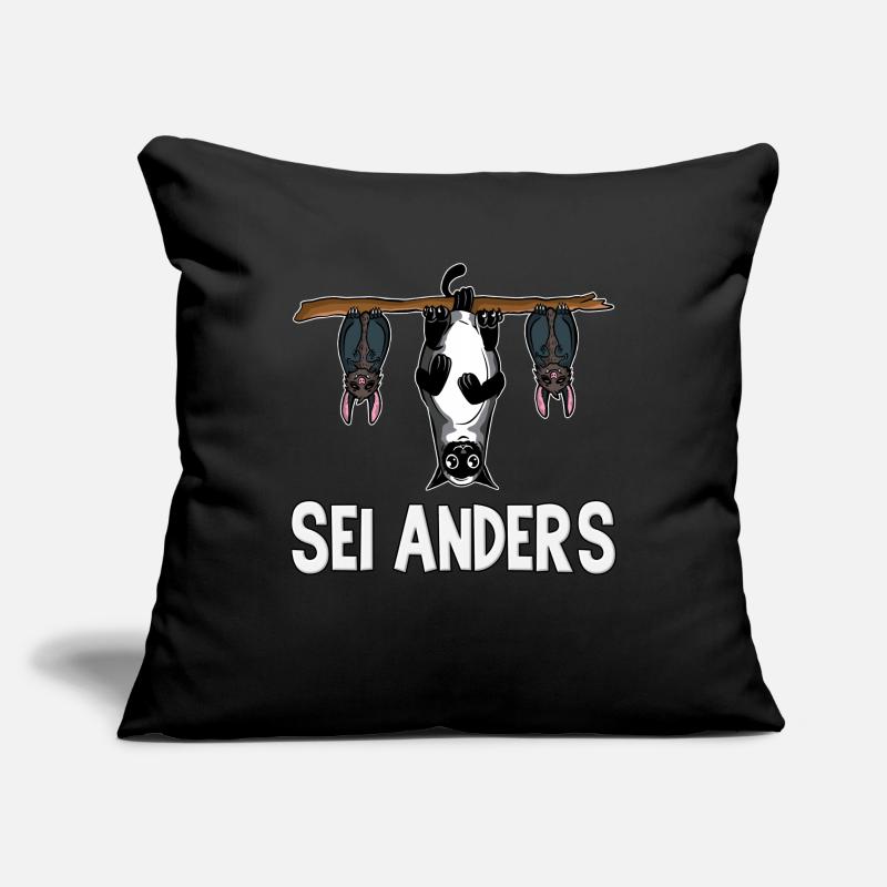 Lustige Katzen Sei Anders Be Different Schwarze Sofakissenbezug 45 x 45 cm