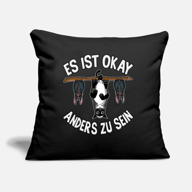 Lustige Katzen Sei Anders Be Different Schwarze Sofakissenbezug 45 x 45 cm