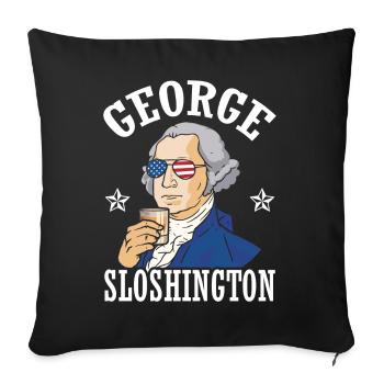 George Sloshington Drink 4th of July - Sofa pillowcase 17,3'' x 17,3'' (45 x 45 cm) - black - Front