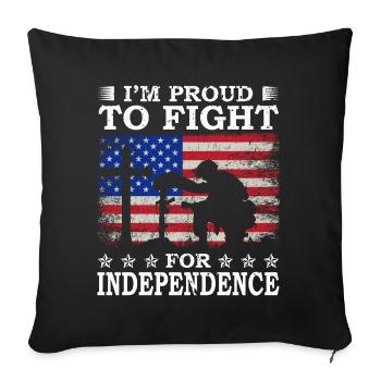 Je suis fier de défendre l’indépendance - Housse de coussin décorative 45 x 45 cm - noir - Devant