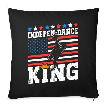 Indepen-dance King 4. Juli Independence Day Tänzer - Sofakissenbezug 45 x 45 cm - Schwarz - Vorne