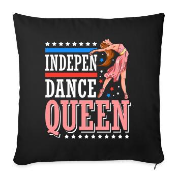 Indepen-dance Queen 4. Juli Independence Day - Sofakissenbezug 45 x 45 cm - Schwarz - Vorne