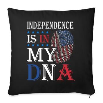 Independence is in my DNA July 4 - Sofa pillowcase 17,3'' x 17,3'' (45 x 45 cm) - black - Front