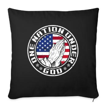 Une nation sous Dieu prie pour - Housse de coussin décorative 45 x 45 cm - noir - Devant