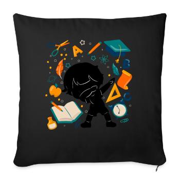 Silhouette Young First Day of School Student - Sofa pillowcase 17,3'' x 17,3'' (45 x 45 cm) - black - Front