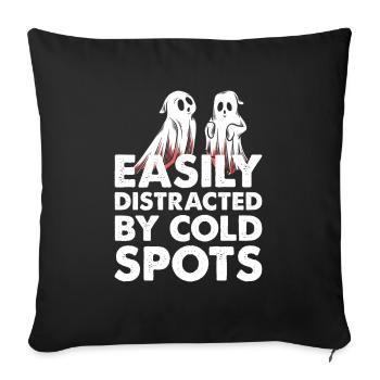 Easily Distracted By Cold Spots - Sofa pillowcase 17,3'' x 17,3'' (45 x 45 cm) - black - Front